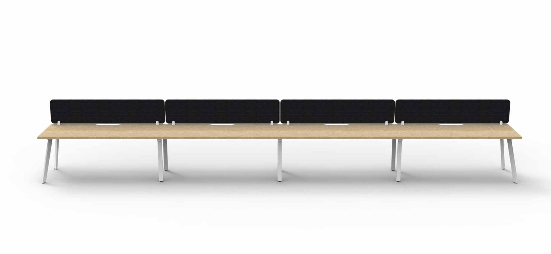 Eternity 4 Person Single Sided Workstation - with Eco Screen